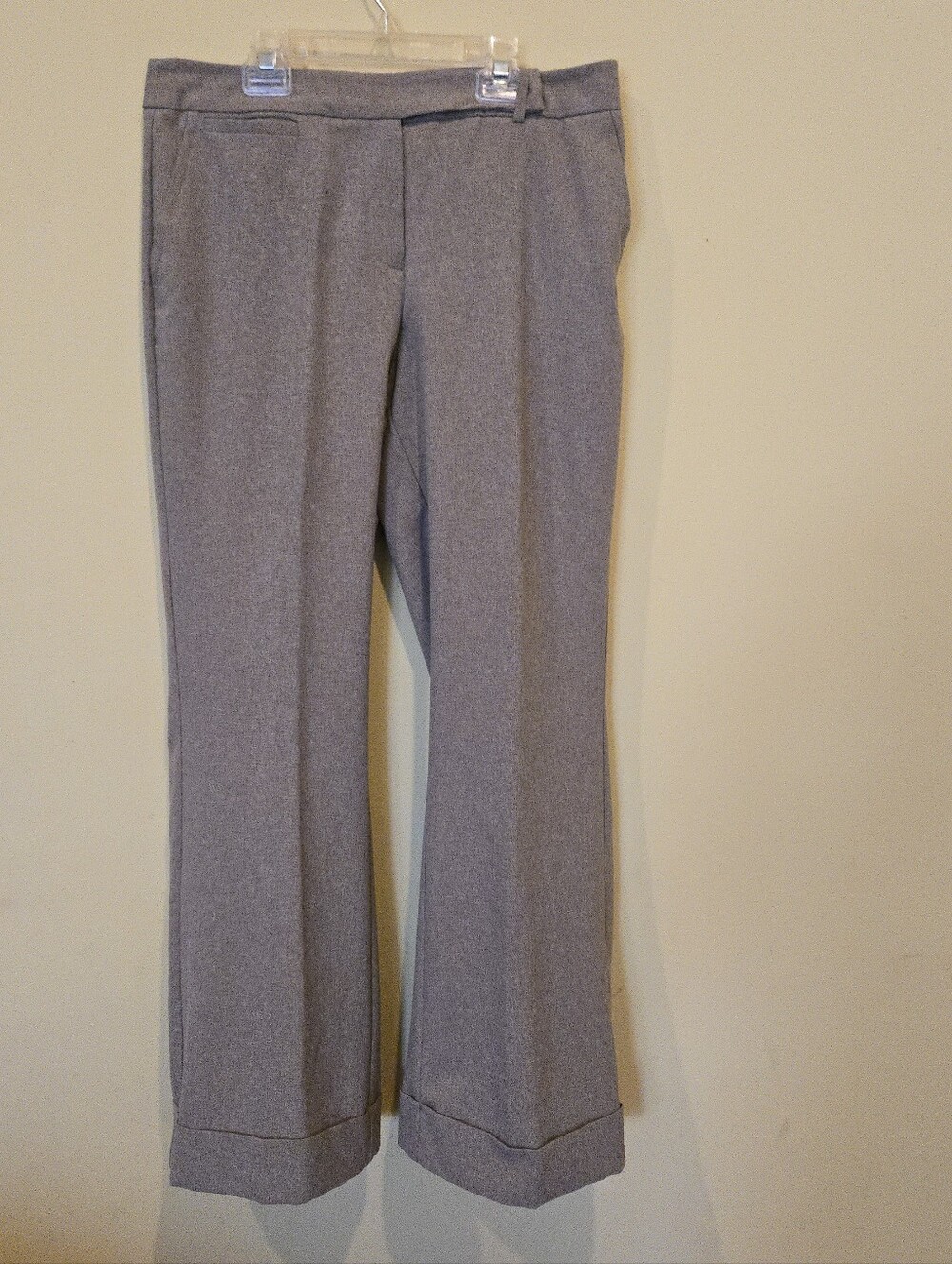 New York & Company Women's Heather Brown Wide Leg Dress Cuffed Pants Size 10